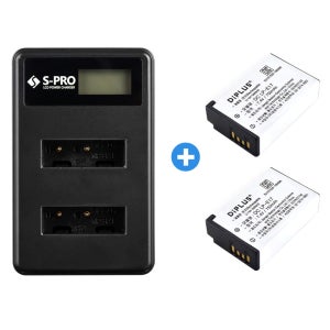 무료 LP-E17 LCD 듀얼 충전기+배터리 2개 EOS M5 M3