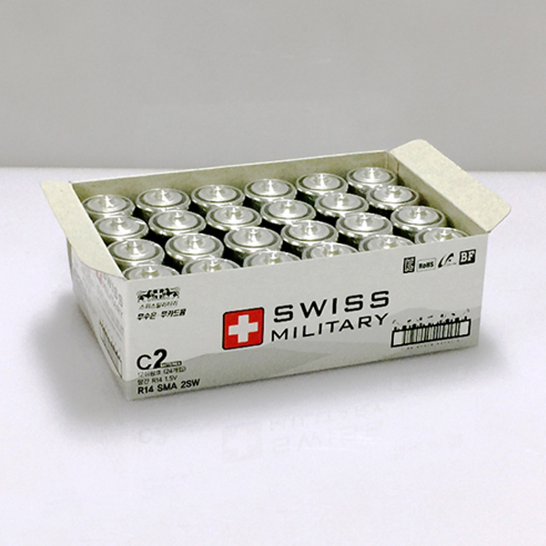 <b>스위스</b> 밀리터리 <b>망간</b>C C형 건전지 24알 R14