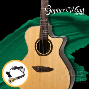 고퍼우드 G330CE /탑솔리드 입문용 통기타 /GA바디 컷어웨이 픽업장착