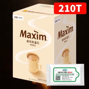 맥심 화이트골드 커피믹스 210T+물티슈10매입