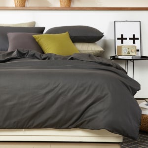 순면이불커버 알러지케어 40수 홑겹 누빔 싱글(S) 트윌 차콜