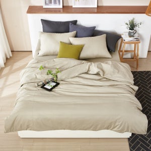 순면이불커버 알러지케어 40수 홑겹 누빔 트윌 베이지 싱글 위드휴