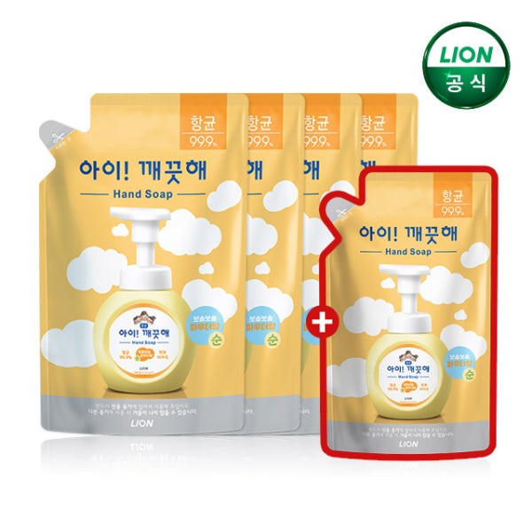 아이깨끗해 핸드워시 순향 450ml 리필 x 4개+200ml 리필 / 손세정제