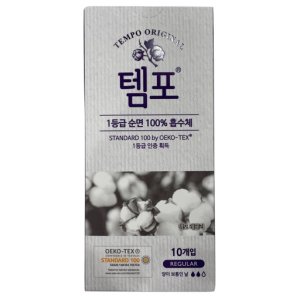 동아제약 템포 내추럴 100%유기농 순면 10개입 슈퍼 사이즈 양이많은날