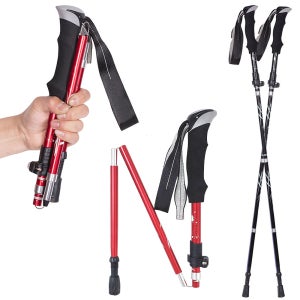 WT-S 접이식 등산스틱 5단 등산지팡이 2개1세트 간편휴대 등산용 스틱