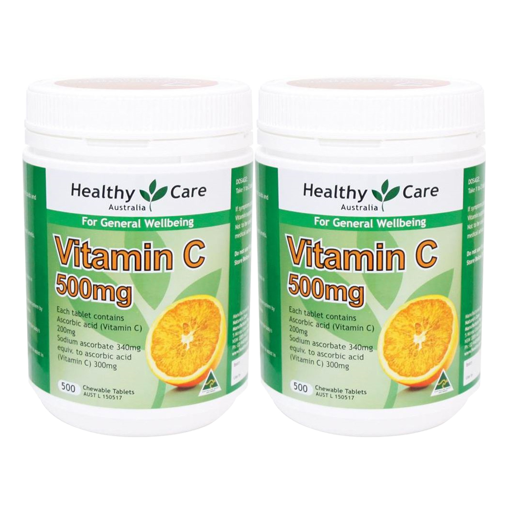 헬씨 케어 <b>비타민 C</b> 500mg 500 츄어블정 X 2개