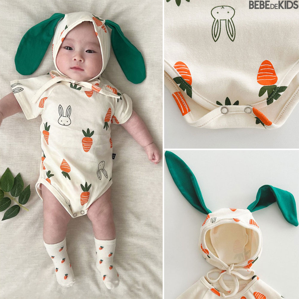 아기옷 신생아 출산선물 남자 여자 백일 돌 6개월 50일 외출복 토끼바디슈트