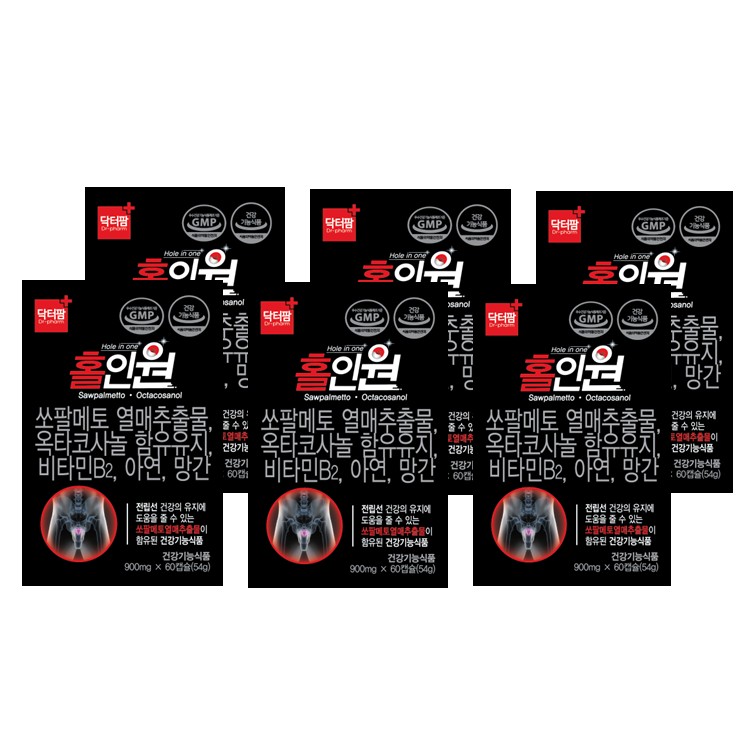 <b>닥터팜</b> 홀인원 쏘팔메토 남성파워 전립선건강 60캡슐, 6개