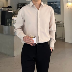 남자셔츠 구김없는 링클프리 실크 오버핏 남방 남자와이셔츠