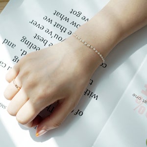 천연석 문스톤 14k골드볼 얇은 레이어드팔찌 파워스톤 원석팔찌