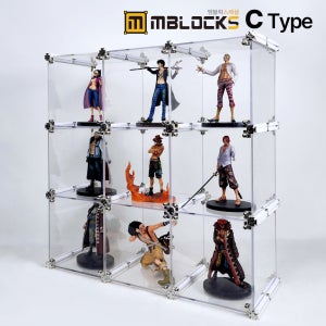 피규어진열장 건담장식장 아크릴케이스 엠블럭스페셜 C타입 3층x3칸 9칸형(뒷덮개포함)