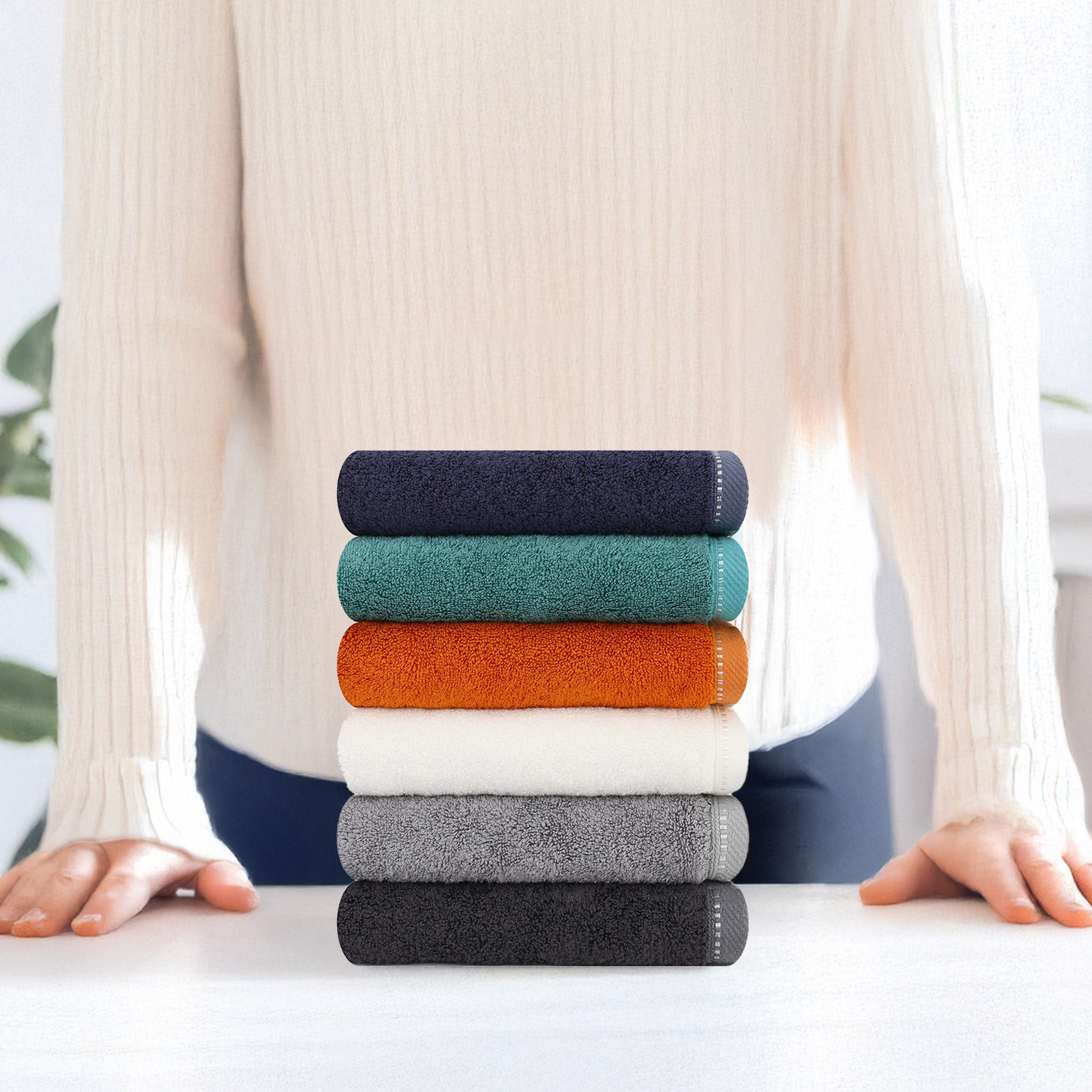 송월타올 40수 솔리드뱀부 무지수건