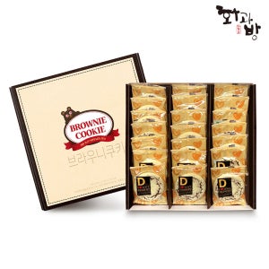 화과방 브라우니쿠키(21개입)+쇼핑백 /어린이집간식 생일 답례품 간식 선물 초코쿠키