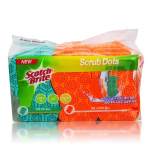 스카치브라이트 다용도 도트수세미12개(강력세척4개+제로스크래치8개)