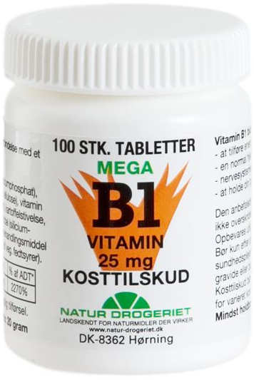 비타민B1 메가 네이쳐 100 정 Natur Drogeriets Mega B1-Vitamin 25mg
