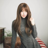 가발나라 여성 인모 항암 통가발 시스루 뱅 앞머리긴 생머리 100% 인모 전체가발 wig