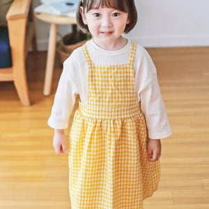 스퀘어여아원피스 아동 체크 레이어드 나시 민소매 등원룩 자매룩