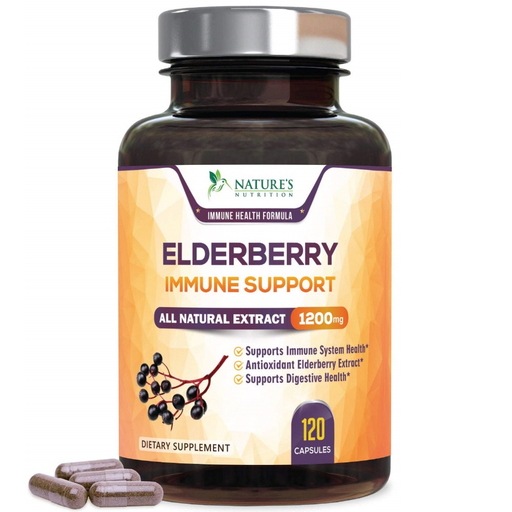Nature’s Nutrition Elderberry 네이처스 뉴트리션 엘더베리 1200mg 120캡슐