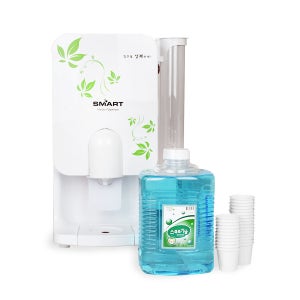 스마트 가글 1.5L 1개 디스펜서1개 전용 종이컵 720개 세트 구강청결제 대용량 업소용