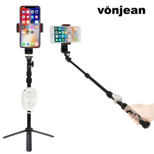 본젠 MT-488G 프로페셔널 스마트폰 셀카봉 삼각대 + VCM-563G 핸드폰 거치대 + S3 블루투스 리모컨 SET [휴대폰 카메라 액션캠 사진영상촬영 등]