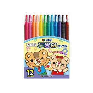 지구화학 12색 투명이 색연필 학용품 세트