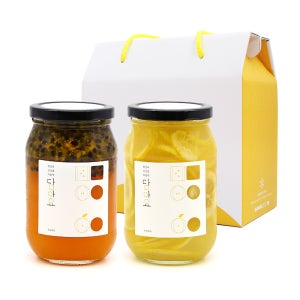 담아요 2구상자 백향과청+레몬청 540g 과일청 선물세트
