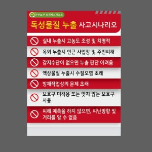 독성물질 누출 사고시나리오 표지판 300x450