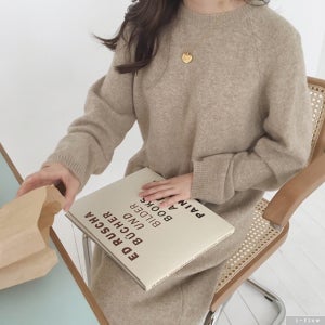 울 롱 니트 원피스 맥시기장 4color 가을 겨울 라운드 루즈핏 부드러운 제이플로우