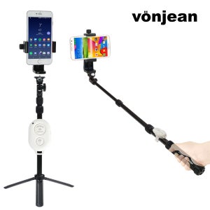 본젠 MT-488G 프로페셔널 스마트폰 셀카봉 삼각대 + VCM-553G 핸드폰 거치대 + S3 블루투스 리모컨 SET [휴대폰 카메라 액션캠 사진영상촬영 등]