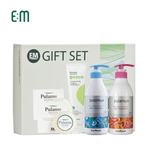 EM 풀라무 세트4 / 이엠발효 샴푸, 트리트먼트, 투명비누2개, 치약 집들이 선물