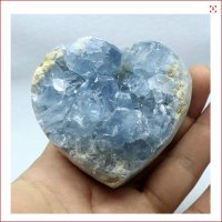 원석 / 천청석 Celestite Heart 399g / +전시대무료 +보증서