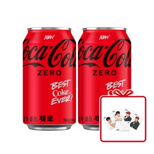 (공식) 코카-콜라 제로 CAN 350ml 24개 + 뷔 포토엽서 (옵션선택)