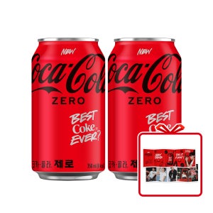 (공식) 코카-콜라 제로 CAN 350ml 24개 + 뷔 아코디언북 (옵션선택)