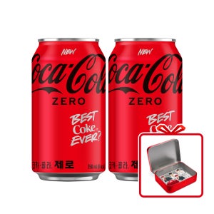 (공식) 코카-콜라 제로 CAN 350ml 24개 + 뷔 틴케이스&스티커 (옵션선택)