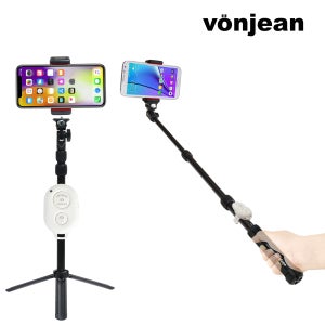 본젠 MT-488G 프로페셔널 스마트폰 셀카봉 삼각대 + VCM-561G 핸드폰 거치대 + S3 블루투스 리모컨 SET [휴대폰 카메라 액션캠 사진영상촬영 등]