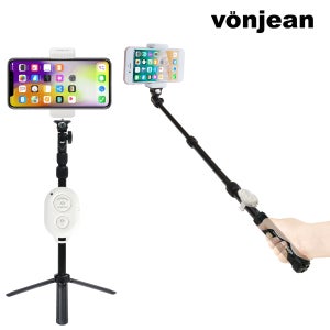 본젠 MT-488G 프로페셔널 스마트폰 셀카봉 삼각대 + VCM-561W 핸드폰 거치대 + S3 블루투스 리모컨 SET [휴대폰 미러리스 카메라 액션캠 사진영상촬영 등]