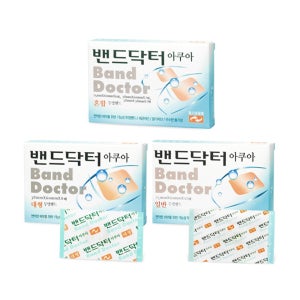 밴드닥터 아쿠아 상처/방수/투명 밴드 5개 일반12매 혼합10매 대형8매 중 선택
