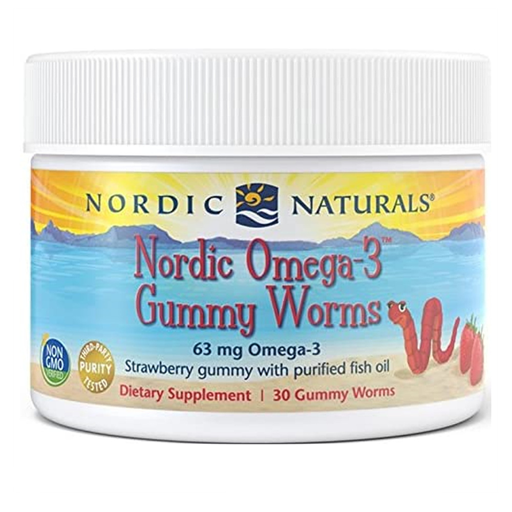 노르딕내추럴스 Omega 3 Gummy Worms <b>63mg</b> <b>오메가3</b> 30<b>구미</b>