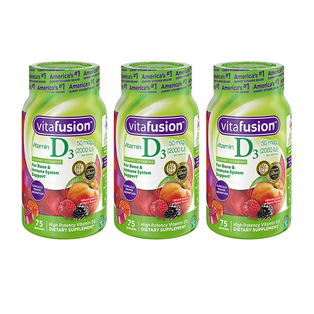 Vitafusion Vitamin 비타퓨전 <b>비타민 D</b>3 2000iu 75구미 3팩