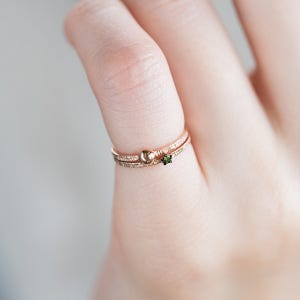 14k18k 3종 애끼반지 리본 별 핑거타이 그린다이아몬드 레이어드 겹반지 우정링