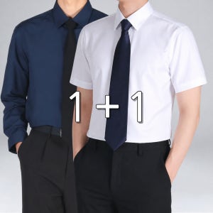 1+1 프리미엄 구김없는 봄 여름 가을 긴팔 스판 남자 정장 반팔 와이셔츠