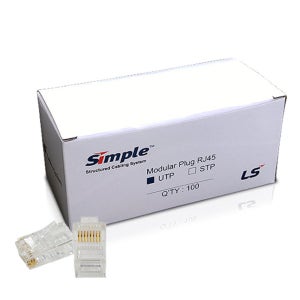 LS전선 rj45커넥터 CAT5E 8P8C UTP 랜선 랜잭 100개