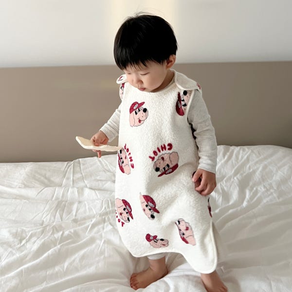 바니블라썸 극세사 밍크 아기 수면조끼 겨울 수면잠옷