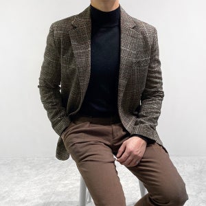 피렌체 체크 블레이저 자켓 /데일리 직장인 하객 패션