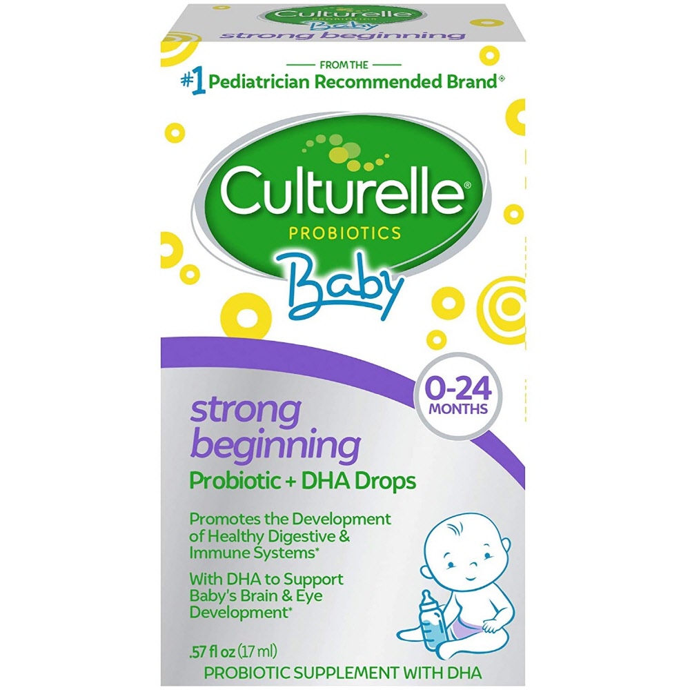 Culturelle Baby Strong Beginning Probiotic + DHA Drops 컬처렐 <b>베이비 스트롱 비기닝</b> 프로바이오틱 + DHA 드롭 0.57oz(17ml)