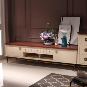 마리아 엔틱 TV 거실장 북유럽 원목 거실 인테리어 선반 빈티지 티비다이 1800