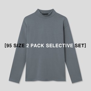 [14주년 50% 추가 특별할인][Men][에두아르도][95 사이즈 선택 2팩 세트]모크넥 세미오버 기모 헤비코튼 슬리브 티셔츠