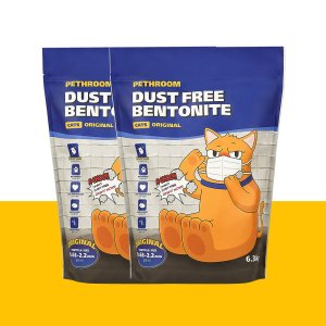 [페스룸] 더스트프리 벤토나이트 모래 오리지널 (6.3kg 2개입) 먼지없는 고양이 벤토모래