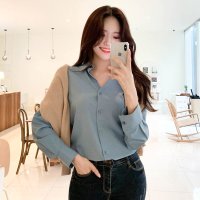 bs4691 매끄러운 광택감이 돋보이는 아뜨랑스 베이직 셔츠 블라우스 blouse