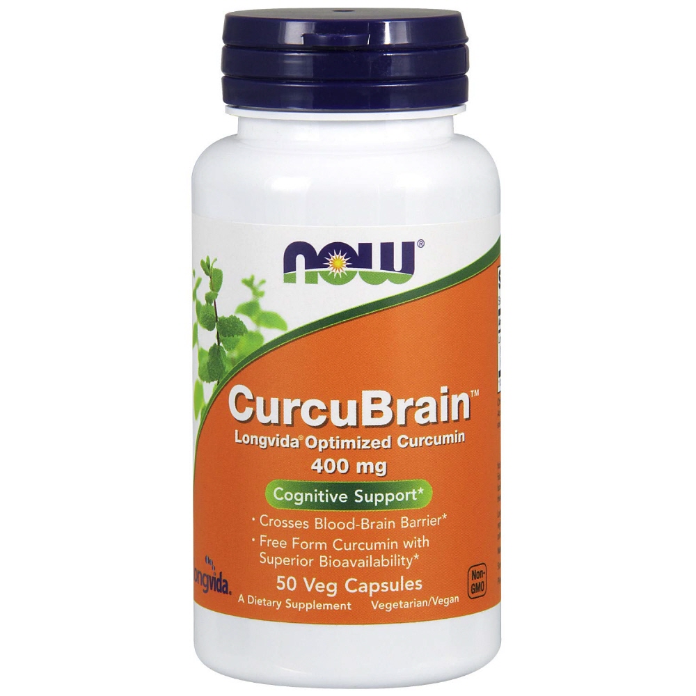 <b>Now Foods</b> CurcuBrain with Longvida Optimized <b>Curcumin</b> <b>나우푸드</b> 커큐 브레인 400mg 50캡슐